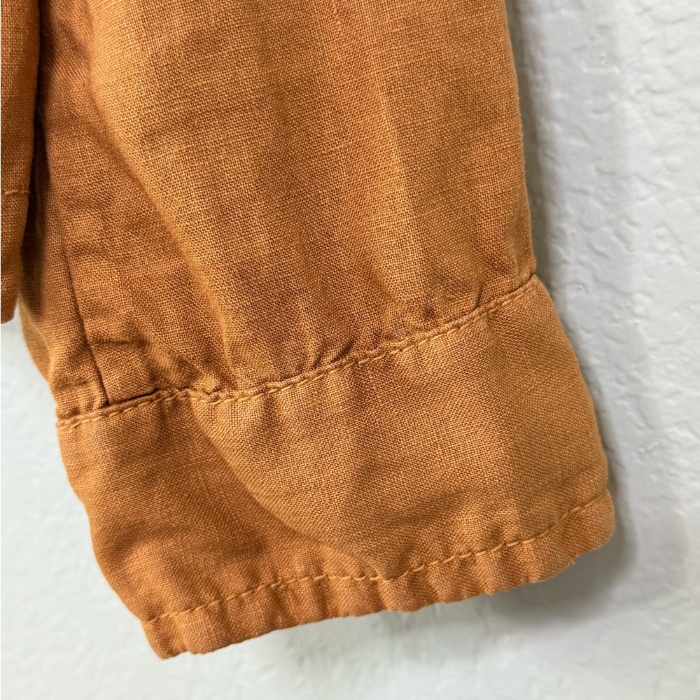 J Crew Natural Linen Vintage Safari Blazer, Pocket Utility Jacket - Picture 6 of 13